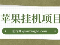 苹果挂机项目玩法介绍