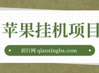 苹果挂机项目玩法介绍