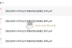 阳光同学小升初教材知识梳理