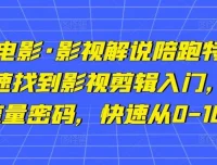 猫腻讲电影影视解说陪跑特训班：影视剪辑入门课程