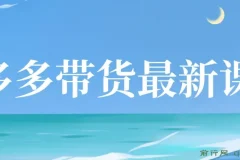 多多视频带货项目课程：小白也能上手的纯搬运带货指南