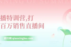 直播特训营：掌握技巧，打造百万销售直播间