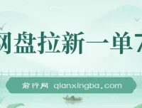 网盘拉新项目：一单7元，单日最高收益40000+