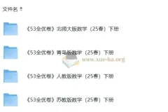 北师大、青岛版、人教版、苏教版小学数学1 – 6年级下册53全优卷（2025春）