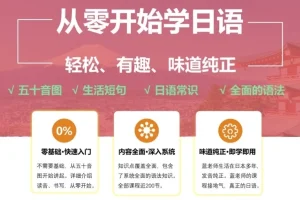 从零开始学日语课程：轻松有趣的纯正日语入门