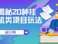 揭秘20种挂机类项目玩法：网创小白轻松日入1000+福利