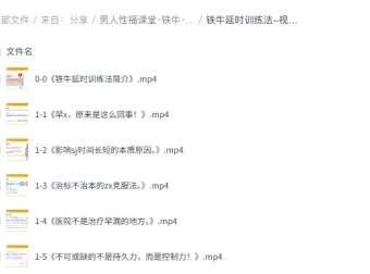 男人性福课堂：铁牛延时训练与硬度改善课程