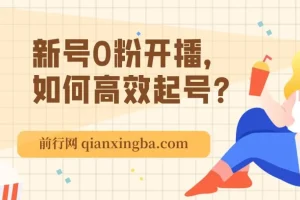 新号0粉开播高效起号：精准逻辑与方法课程