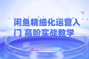 闲鱼精细化运营：入门与高阶实战教学，闲鱼卖货整体运营思路课程