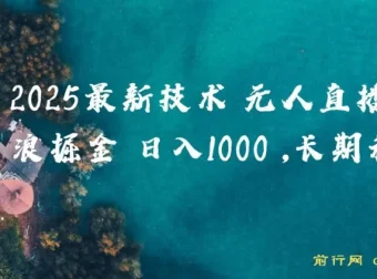 2025抖音无人掘金项目：纯无人直播撸音浪玩法揭秘