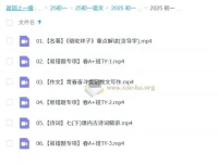 2024 – 2025 贾慧芳初一语文秋季班与春季班课程