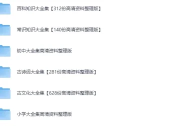 22000份抖音小红书中小学精品资料：百科、常识、学科与文化高清电子版