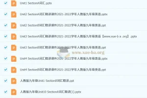 人教版初中英语九年级单元词汇课件