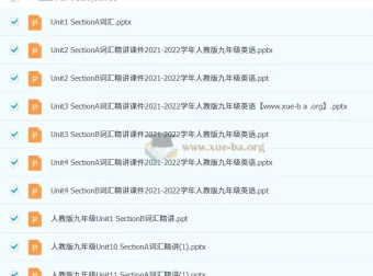 人教版初中英语九年级单元词汇课件