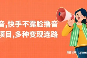 抖音、快手不露脸撸音浪项目：多样变现路径课程