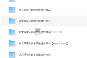张文晖满分数学思维提升课L1 – L6