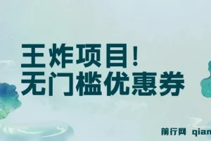 无门槛优惠券项目：单号日入300+，无需经验即可上手