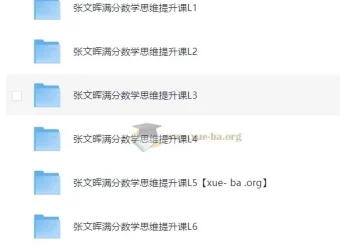 张文晖满分数学思维提升课L1 – L6