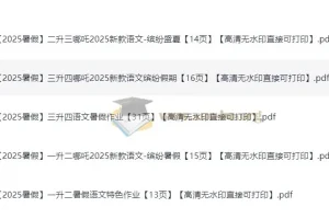 2025 小学语文暑假特色作业（哪吒版）