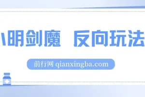 小明剑魔反向玩法：涨粉秘籍与代接制作项目介绍