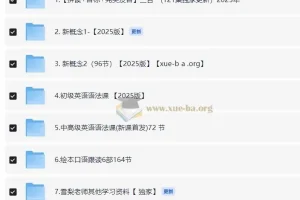 雪梨老师2025版英语课程合集（自然拼读+音标+发音+新概念1 – 2+语法）