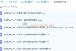 肖晗数学2024年高三高考数学A+春季班课程