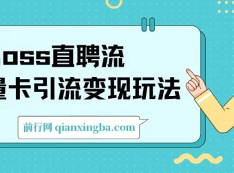 Boss直聘流量卡引流变现玩法：日引200+创业粉