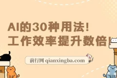 AI实用课：AI的30种用法，大幅提升工作效率（31节课）