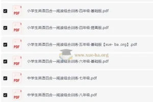 3 – 9年级英语四合一阅读组合训练：覆盖小学到初中的英语阅读资料