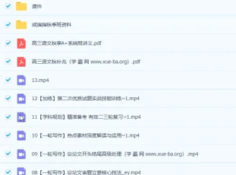 2023高考语文成瑞瑞一轮暑假班与秋季班直播录播课（秋季班更新13讲）