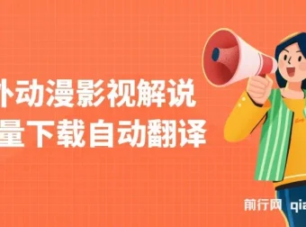 国外动漫影视解说项目：批量下载自动翻译，纯搬运稳定过原创