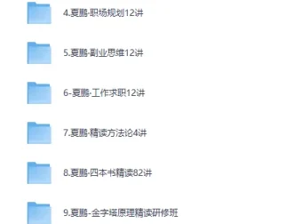 夏鹏52套全集：职场管理与人生规划课程及精读课程合集