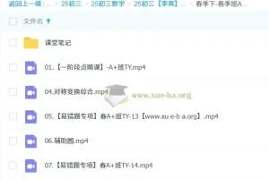 2025李爽初三中考数学全年课程（暑假班、秋季班、寒假班、春季班）