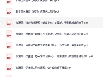 《伊藤润二漫画系列合集》：日本经典恐怖漫画 [PDF]