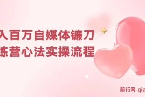 年入百万自媒体镰刀训练营：自媒体心法与实操全套流程（31节课）