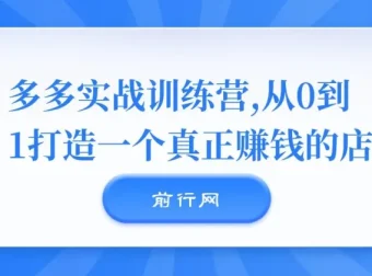 多多实战训练营：从0到1打造赚钱店铺