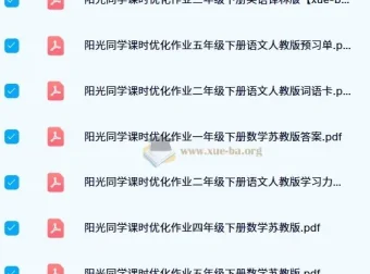 2024年阳光同学课时优化作业：小学全年级多科目同步练习资料