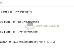 祝鑫2025高三高考化学点睛班课程