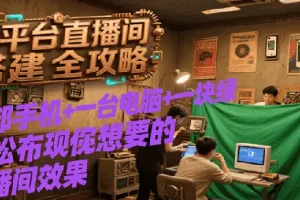 多平台直播间搭建全攻略：一部手机、一台电脑与一块绿布打造理想直播效果