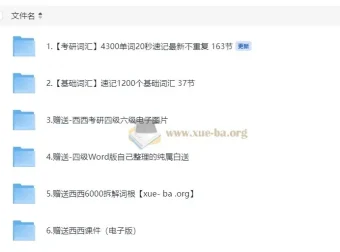 西西单词速记课堂资料合集：320节课覆盖基础到考研词汇