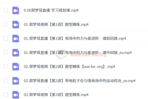 2025高二物理郑梦瑶暑假班A+与秋季班A+课程