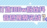 《打造100w粉丝抖音短视频实战课程》