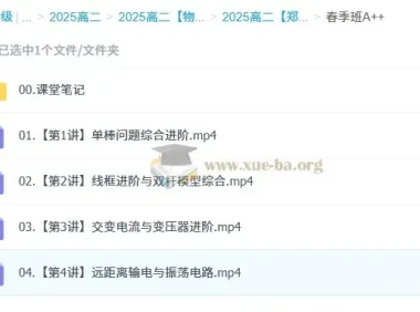 2024 – 2025高二物理郑梦瑶全年尖端与提升班