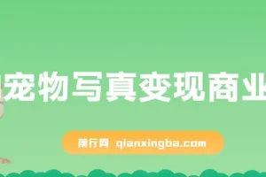 AI宠物写真变现商业课：全网爆火的AI宠物肖像定制项目