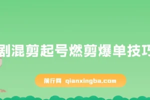 短剧混剪起号：燃剪爆单技巧实操
