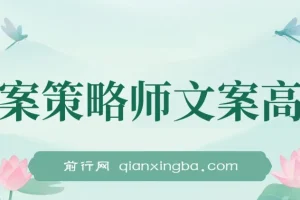 《文案策略师：文案营销高手不说的秘密课程》