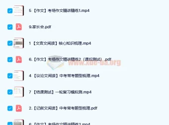 何铮铮 2019寒假三位一体中考语文读写满分班 7讲（含讲义）