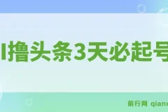 AI撸头条：3天必起号互联网创业项目