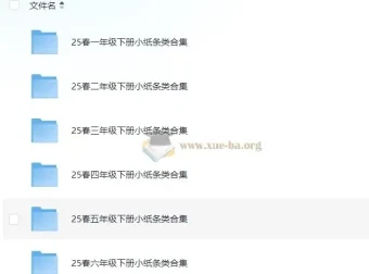 2025春小学语文数学小纸条资料合集