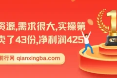 剪映绿色版变现项目课程：实操首日售出43份，净利润425